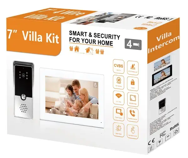 7" Video Door Phone (Black, In Stock)